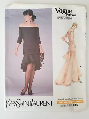 Vogue Paris Original Pattern Yves Saint Laurent 1995 Misses Dress 6-8-10 UNCUT • $30.99