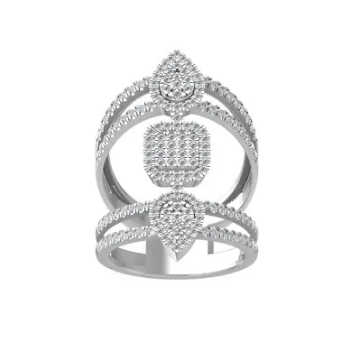 1Ct Diamond Cluster Ring Sz 7 For Women Sterling Silver Color-IJ Clarity-I2I3 • $671.99