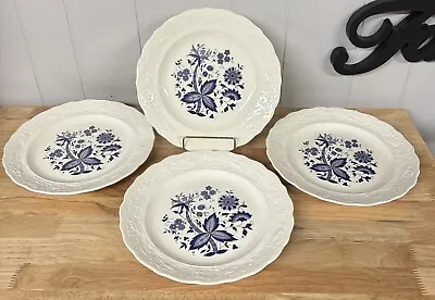 Vintage Mt. Clemens Pottery Embossed Purple Onion Plate 10   Set Of Four • $23.95