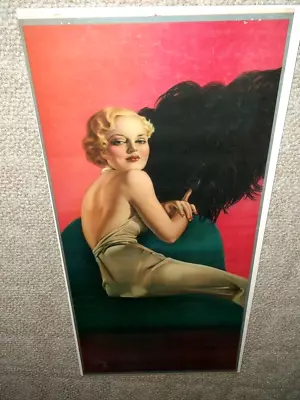 1935 ~ Lrg 16 X 34~ Gorgeous Art Deco Blonde By ALBERTO VARGAS ~ Call Up Anytime • $69.50