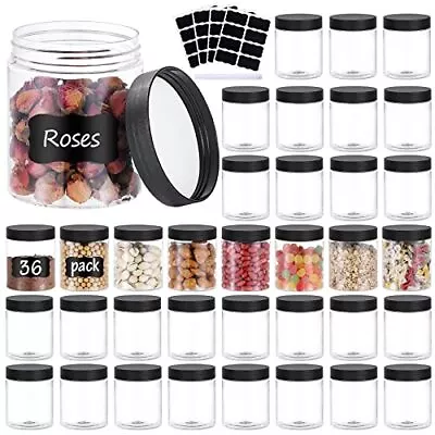 36PCS 8OZ Plastic Jars With Screw On Lids Pen And Labels Refillable Empty Round • $29.99