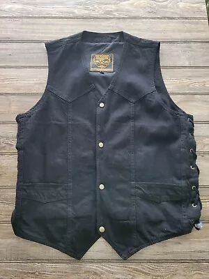 Milwaukee Performance Black Denim Conceal Carry Vest Zip/Button Up Size L Mens • $26.98