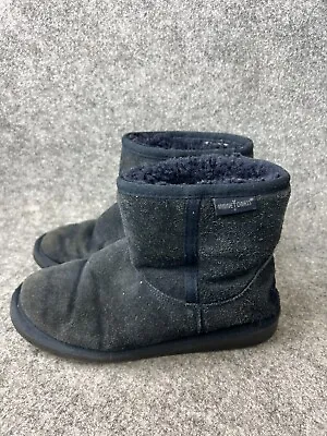 Vintage Minnetonka Sherpa Wool Shearling Boot Women's 6 Navy Blue Leather 85584 • $7.50