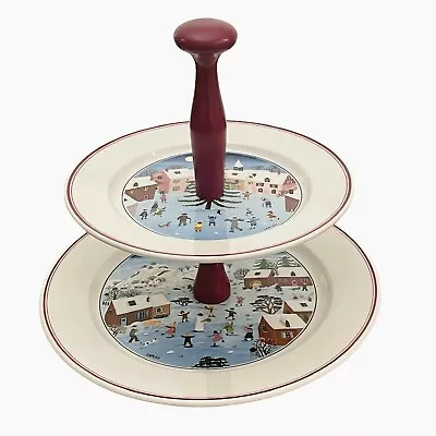 Villeroy & Boch Naif Christmas Two-Tiered Serving Tray Etagere • $90