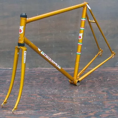 Vintage Gold Mirella Italian Road Bike FRAME FORK Campagnolo Record Leri Bicycle • $259
