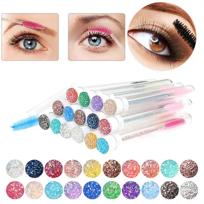 Mascara Wands Eyelash Eyebrow Brush Diamond Tube Crystal Handle Dust-Proof • $1.38