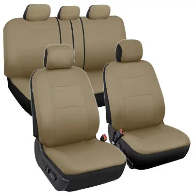 $32.99 • Buy Solid Tan Beige Car Seat Covers For Car Truck SUV Van - PolyPro Universal Fit