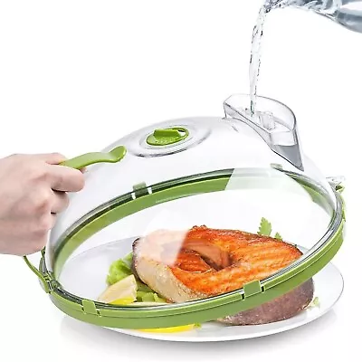 11  Microwave Cover With Water SteamerFood Cover For Microwave Oven(Green) • $35.99