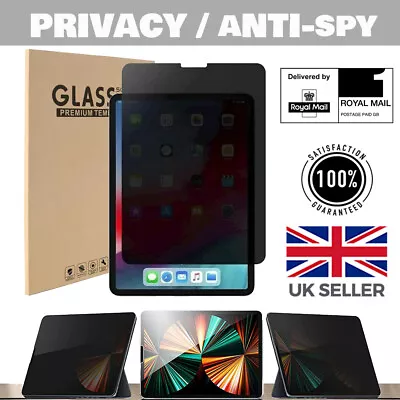 Privacy Tempered Glass Screen Protector Ipad 7/8/9 Mini Air Pro 11/12.9 • £14.99