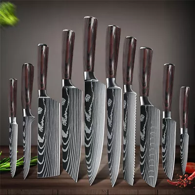 $99.99 • Buy 5/8/10Pcs Kitchen Knife Japanese Damascus Stainless Steel Chef Knife Set Cleaver