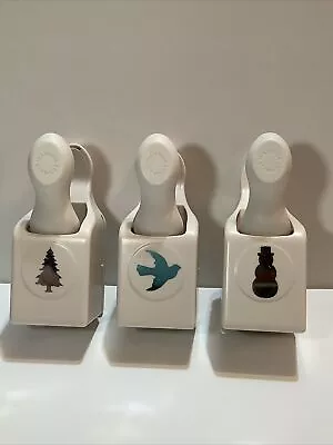 3 Martha Stewart Punches Paper Crafts Christmas Tree Dove Snowman Work GREAT • $15.99