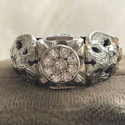 Masonic Vintage Antique Diamond Rose 14 K Gold GIA Appraised 32 Degree Ring 10.5 • $1820