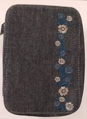 Trish McEvoy Denim Embroidered Floral Planner. New.  • $45