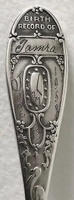 Vintage Wm Rogers IS Silver Plate Birth Record Baby Spoon Engraved Tamra 6/13/58 • $8.99