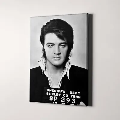 Elvis Presley Mug Shot 1970 Head Shots Music 1960s 1970s Canvas Wall Art Print • $49