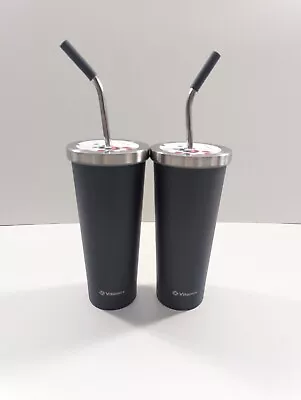 Vitamix Tumblers Double Wall Insulated Stainless Steel Cups 24 Oz Set Of 2 New • $55