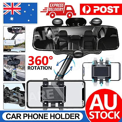 360° Rotation Car Truck Phone Holder Rearview Mirror Mount For Mobile Phone GPS • $10.85