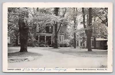 Montrose Pa Pennsylvania - Torrey Lodge Montrose Bible Conference Postcard 1954 • $4.95