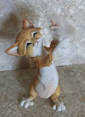 Country Artists A Breed Apart Fluffy Orange Tabby Kitten Cat Feather Figurine 7  • $54.99