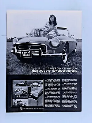 1971 MGB Vintage Girl On Hood Original Print Ad-8.5 X 11  • $6.95