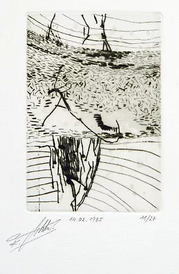 1985 DDR-Avantgarde. Etching Klaus SOBOLEWSKI (1962-2006 D) Autographed • $90.41