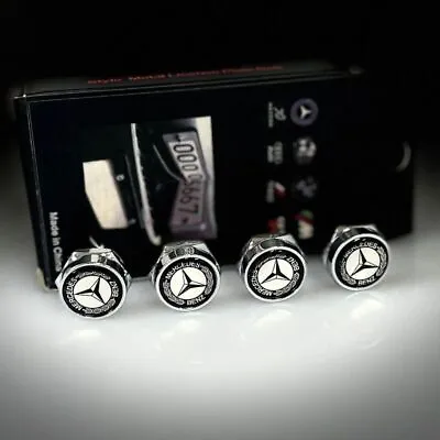 4X Metal Anti-Theft License Plate Frame Bolt Screw Cap Covers For Mercedes-Benz • $16.99