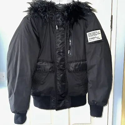 Genuine Diesel Coat / Puffer Jacket -  Fur Hood - Black - Men’s Size Medium - ✅ • £85