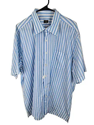 Maus & Hoffman Solemare Button Up Shirt Adult XXL Short Sleeve Striped Mens • $29.95