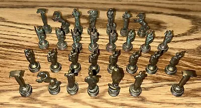 Vintage Greco Roman Style Unique Metal Chess Pieces Handmade Bronze Or Copper • $20