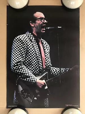 Vintage Original 1980s Elvis Costello Poster On Stage Rock Music Memorabilia • $39.95