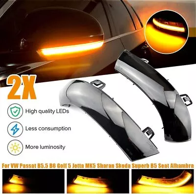 Sequential LED Turn Signal Side Mirror Light 2pc For VW Golf 5 Jetta MK5 Passat • $17.99