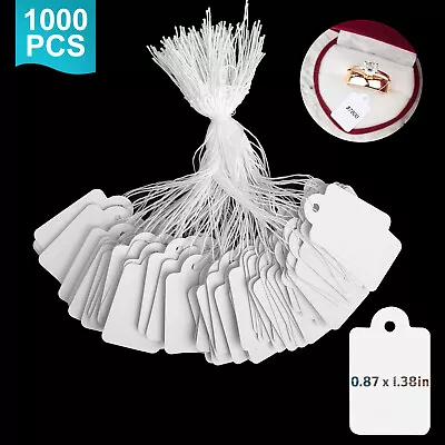 1000pcs White Sale Price Garment Tags Hang String Cloth Jewelry Label For Retail • $15.98