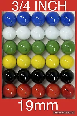 30 Glass Marbles 3/4 Inch (19mm) Replacement Aggravation Board Game Dirty Jokers • $19.95