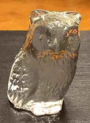 Vintage Bohemia Art Glass Hand Made Lead Crystal Owl Flat Back Czech • $14.99