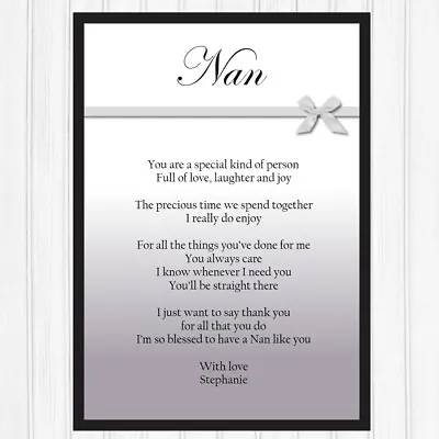 Gifts For Nan. Personalised Gifts For Nanny. Keepsake Gifts For Nan PRINT ONLY • £4.99