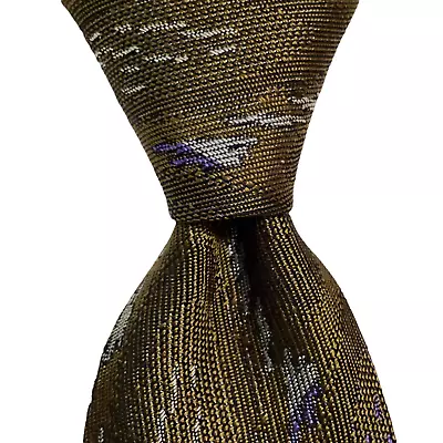 VITALIANO PANCALDI Vintage Men's Silk Necktie ITALY Luxury Geometric Green EUC • $69.99