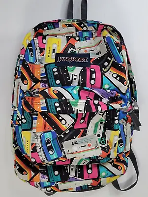 JANSPORT Cassette Tape 80s 90s Retro Colorful Backpack School Day Weekend Bag • $35