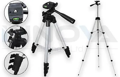 Flexible Portable Aluminum Tripod Stand For Canon Nikon DSLR Camera 105cm Height • £8.95