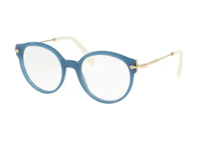MIU MIU NOIR MU04PV 121101 52 Cat Eye Eyeglasses Optical Frame Azure Translucent • $199.99