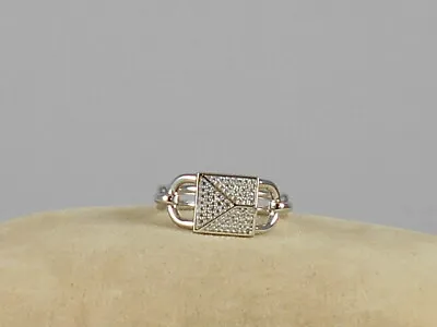 Michael Kors Sterling Silver Crystal Pave' Lock MERCER STATEMENT Ring Size 7  • $49.50