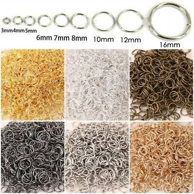 4/5/6/7/8/10/12/14/16mm Open Jump Rings Split Rings Metal Iron Links Jewelry DIY • $2.58