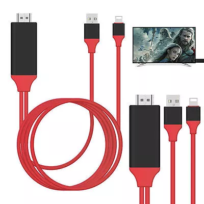 8 Pin To HDMI TV Adapter Cable For IPhone 11 12 8 7 6S 6 Plus 5S SE X IPad • $12.64