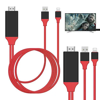 8 Pin To HDMI TV AV Adapter Cable For IPhone 11 12 X 5 6 XR 7 8 Plus IPad • $11.85