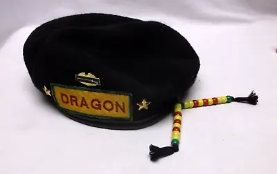 Vintage Bancroft Military Vietnam Era Beret With Dragon Pin And Patch • $98