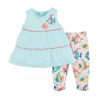 Mud Pie E4 Kids Rainbow Fish Tunic With Capris Set 10610030 - Choose Size • $44.99