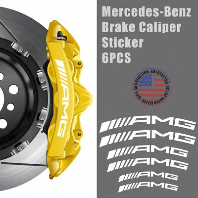 AMG Edition Car Wheels Brake Caliper Sticker Decal Logo Decoration Sport White • $11.39