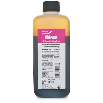 Videne Antiseptic Solution 10% Cutaneous Solution - 500ml • £18.99