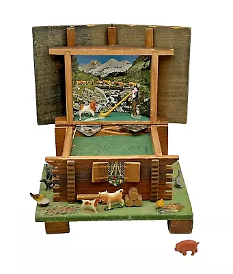 The Happy Wanderer Der Fröhliche Swiss Alpine Cabin Chalet Music Box For Parts • $24.99