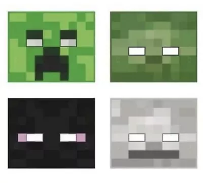 MINECRAFT PAPER MASKS (8) ~ Birthday Party Supplies Favors Creeper Video Game • $5