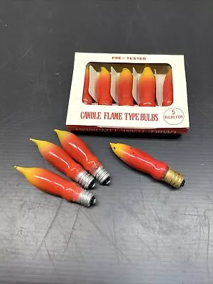 Vintage 9 Candle Flame Replacement Light Bulbs Christmas Orange & Yellow 7 Watt • $7.99